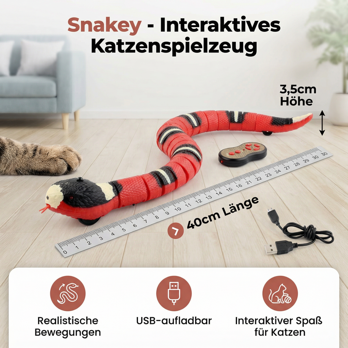 Snakey - Interaktives Katzenspielzeug