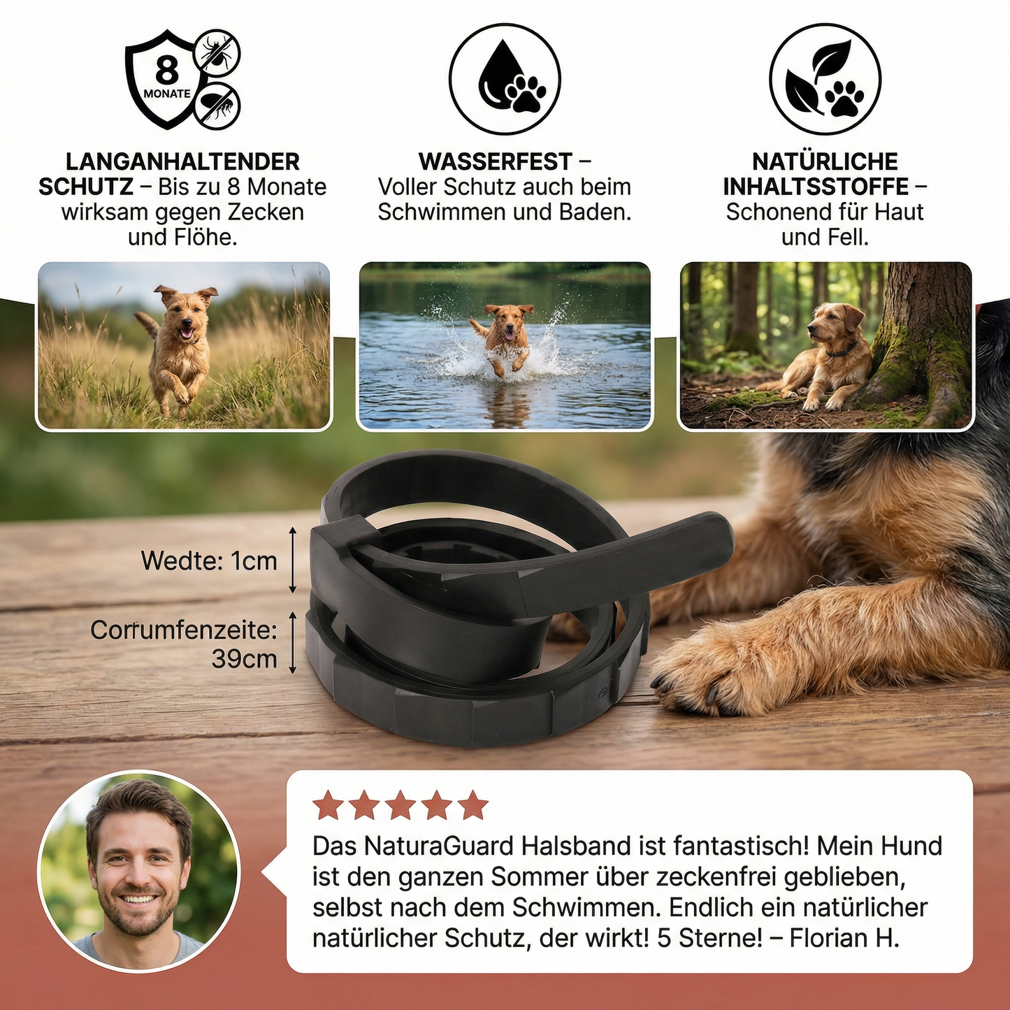 NaturaGuard - Zecken- und Flohschutz Halsband