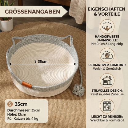 Handgewebtes Baumwollseil-Katzenbett