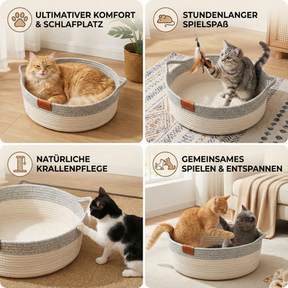 Handgewebtes Baumwollseil-Katzenbett