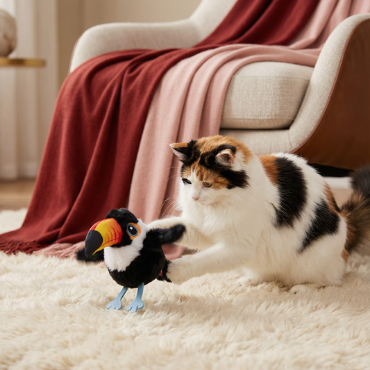 Flatterndes und Zwitscherndes Vogel Katzenspielzeug