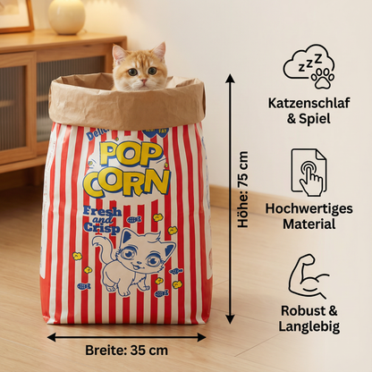 Katzen Schlaf & Spiel Karton Popcorn Tüte