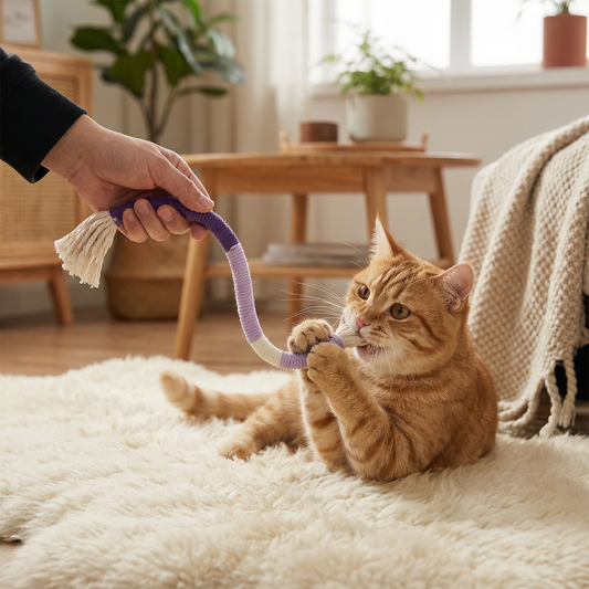 Natürliches Katzen-Kauseil – Robust, Zahnpflegend & Stressabbauend