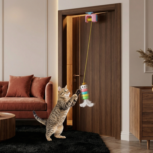 Interaktives Tür Yo-Yo Katzenspiel mit Selbstspiel-Funktion