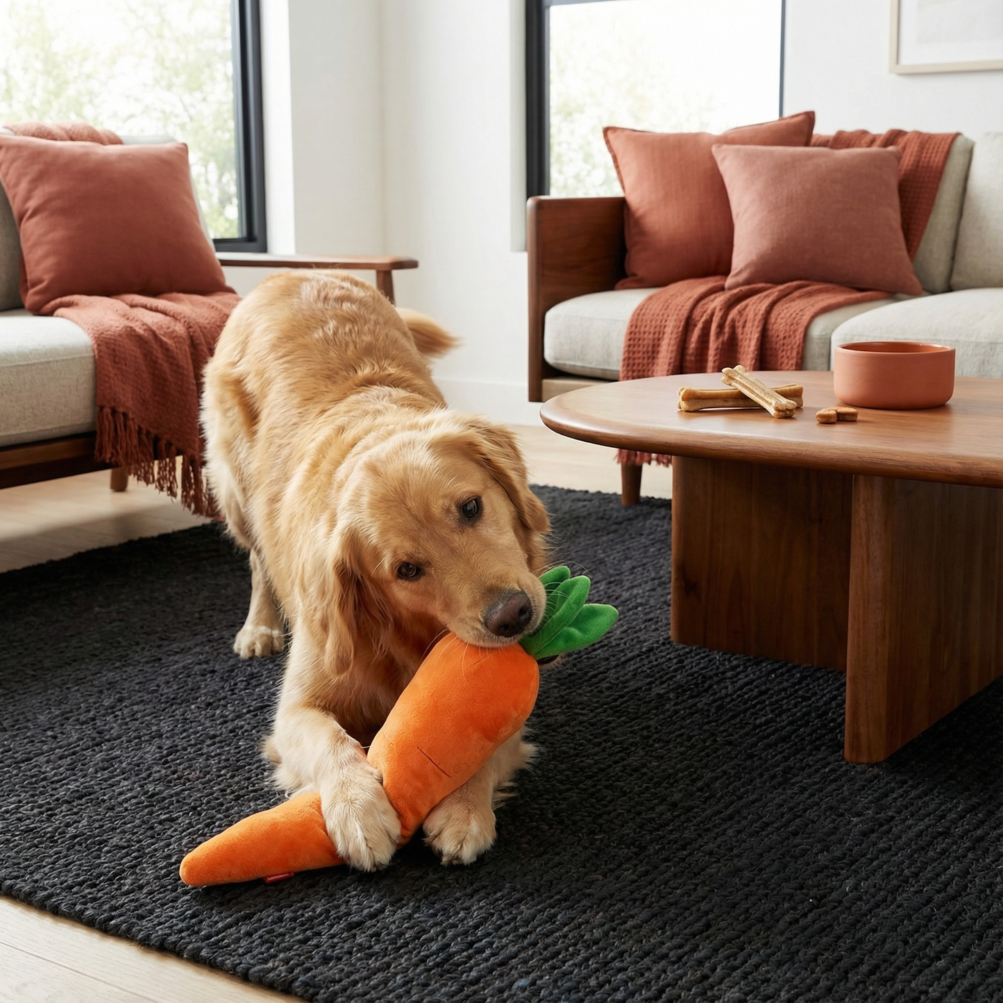 Quietschende Karotte Hundespielzeug zum Stressabbau und Spielen