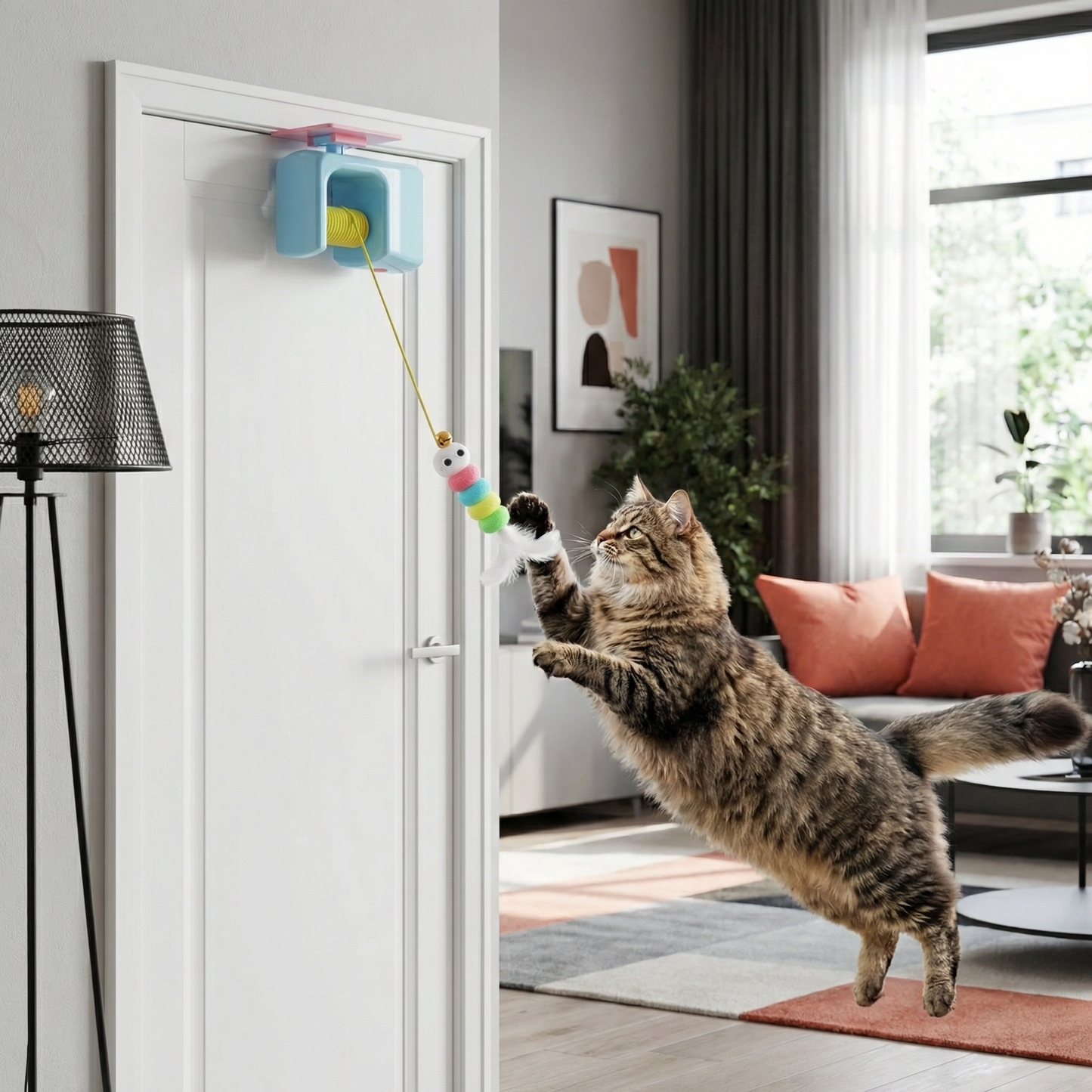 Interaktives Tür Yo-Yo Katzenspiel mit Selbstspiel-Funktion